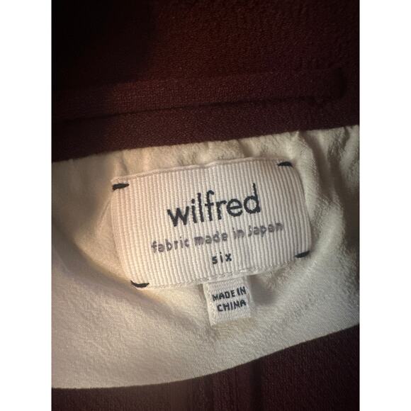 Women 6 Aritzia Wilfred Maroon Open Front Blazer Suit Jacket Long Work Japan - Picture 3 of 5